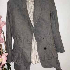 MONSE Charcoal Checkered Blazer